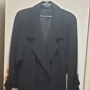 Portrait Two Button Double Breasted Long Coat.